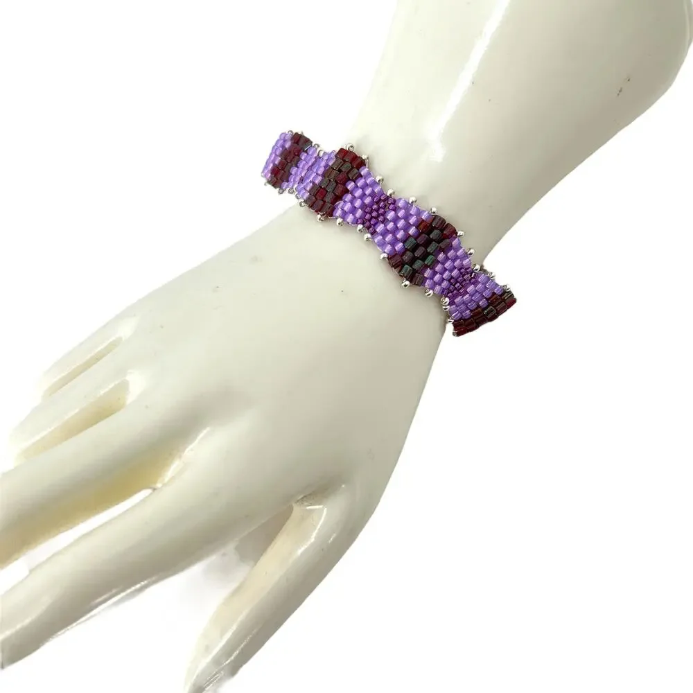 HANDMADE Violet Wave Bracelet 7.25'' Feminine Festival Fairy Boho Glam